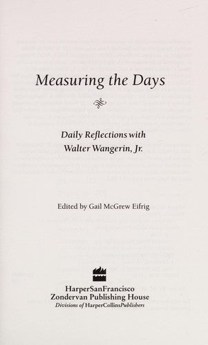 Measuring The Days: Daily Reflections