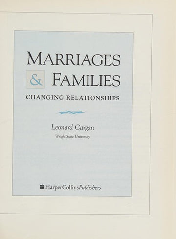 Marriages & Families: changing relationships
