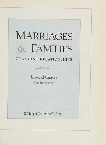 Marriages & Families: changing relationships