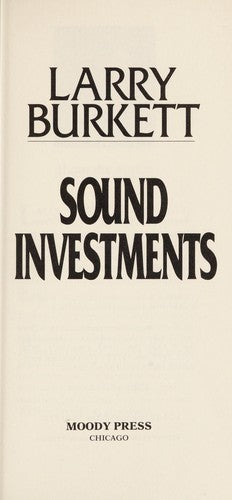 Sound Investments (Burkett Booklets)