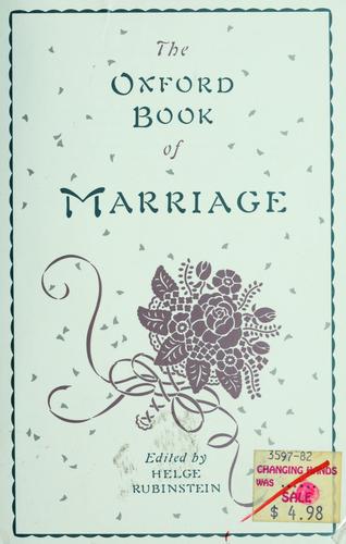 The Oxford Book Of Marriage