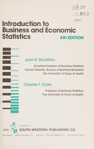 Introduction To Business And Economic Statistics