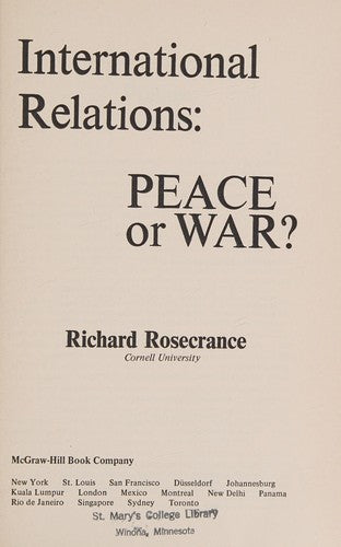 International Relations: Peace Or War?