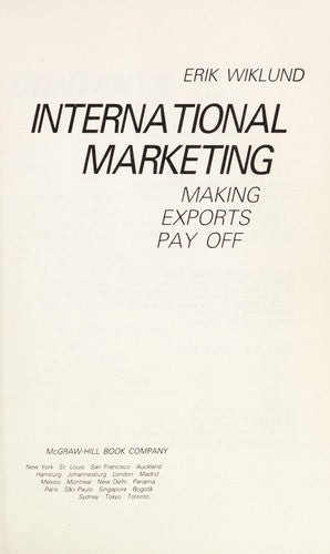 International Marketing: making exports pay off