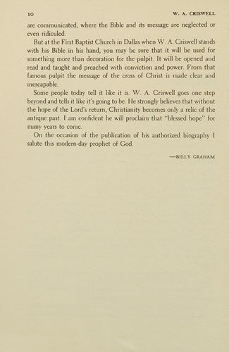 W. A. Criswell: The authorized biography: the story of a courageous and uncompromising Christian leader