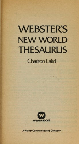 Websters New World Thesaurus