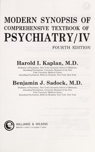 Modern Synopsis Of Comprehensive Textbook Of Psychiatry