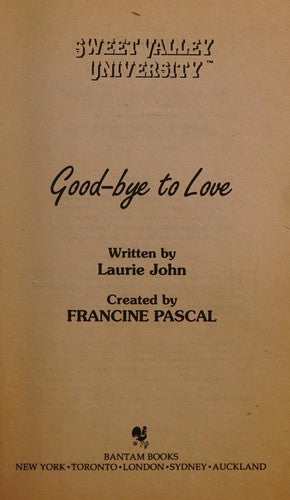 Good-Bye To Love (Sweet Valley University(R))
