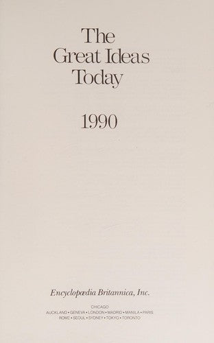 The Great Ideas Today 1990 (Great Books)