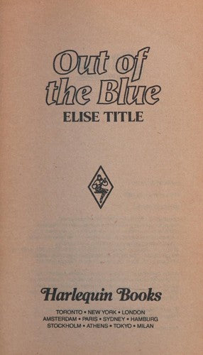 Out Of The Blue (Harlequin Superromance No. 363)