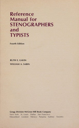 Reference Manual For Stenographers And Typists