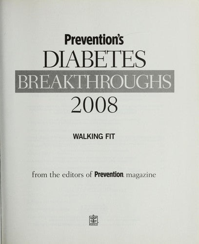 Prevention's Diabetes Breakthroughs 2008: Walking Fit