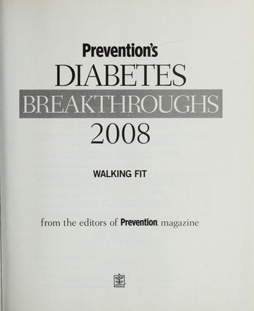 Prevention's Diabetes Breakthroughs 2008: Walking Fit