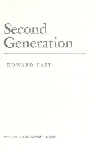 Second Generation (without dust jacket)