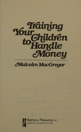 Training Your Children To Handle Money