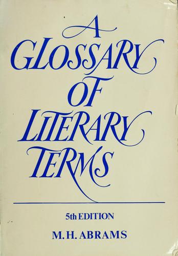 A Glossary Of Literary Terms