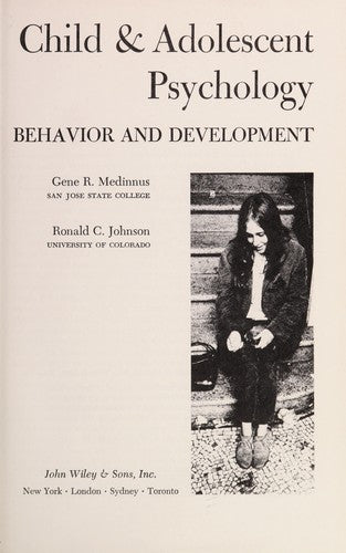 Child & Adolescent Psychology; Behavior and Development