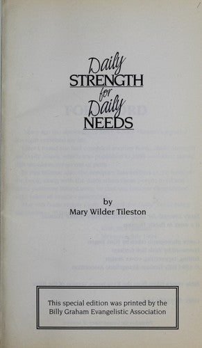 Daily Strength For Daily Needs