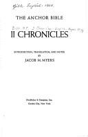 II Chronicles (The Anchor Bible Vol. 13) (without dust jacket)