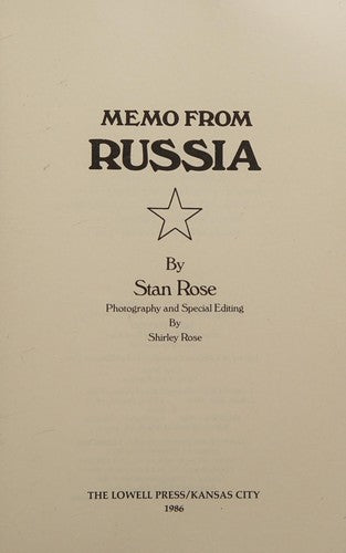 Memo From Russia (with Autographed)