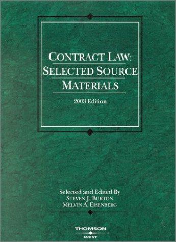 Contract Law: Selected Source Materials 2003