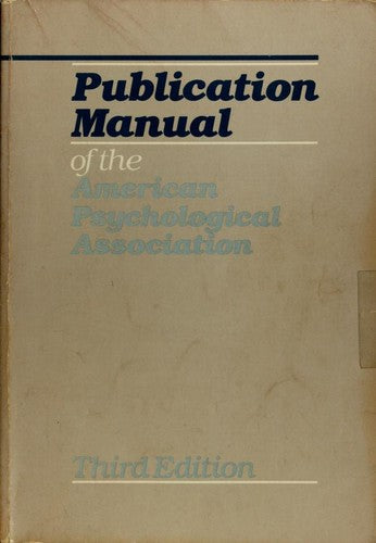 Publication Manual Of The American Psychological Association