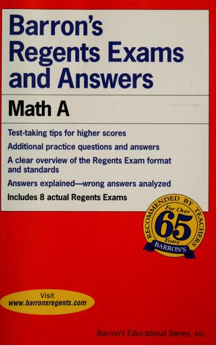 Barron's Regents Exams And Answers Math A