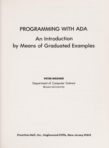 Programming With Ada: an introduction by means of graduated examples