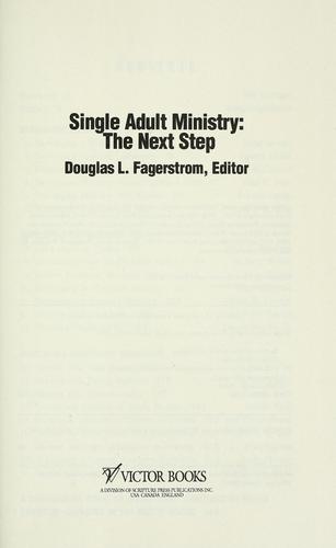 Single Adult Ministry: The Next Step