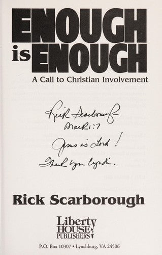 Enough Is Enough A Call To Christian Involvement