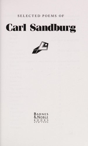 Selected Poems Of Carl Sandburg (without dust jacket)