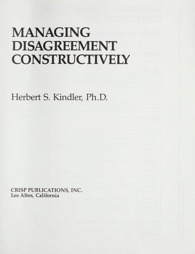 Managing Disagreement Constructively (Fifty-Minute)