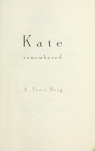 Kate Remembered