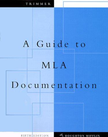 A Guide To Mla Documentation: With An Appendix On Apa Style (English Essentials.)