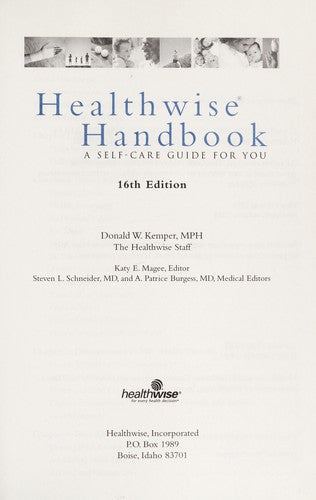 Healthwise Handbook: (A Useful Guide to Family Wellness)