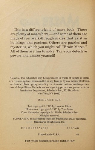 Mazes And Mysteries