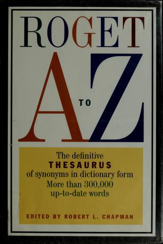 Roget A To Z (without dust jacket)