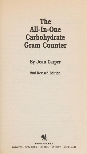 The All-In-One Carbohydrate Gram Counter