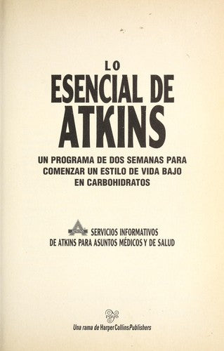 Lo Esencial De Atkins
