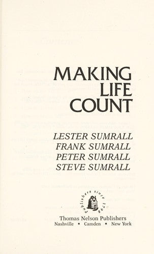 Making Life Count