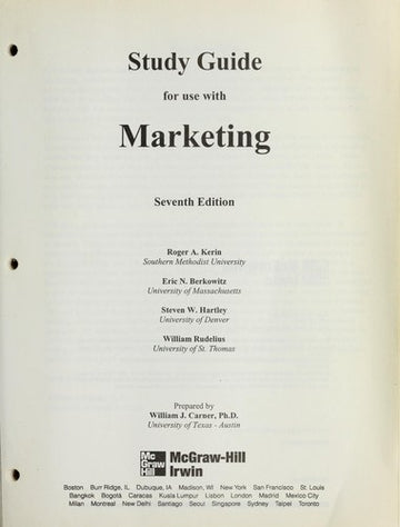 Study Guide for use with Marketing 7th Edition