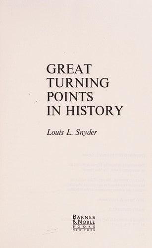 Great Turning Points In History: Twenty-five Events That Changed The World