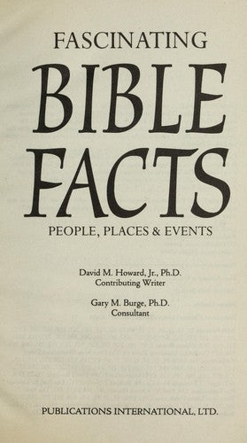 Bible Almanac: People, Places, and Events in the Bible