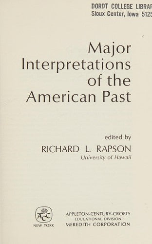 Major Interpretations Of The American Past