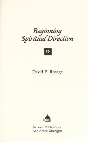 Beginning Spiritual Direction