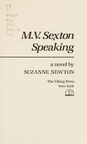 M. V. Sexton Speaking