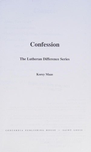 Confession (The Lutheran Difference Series)