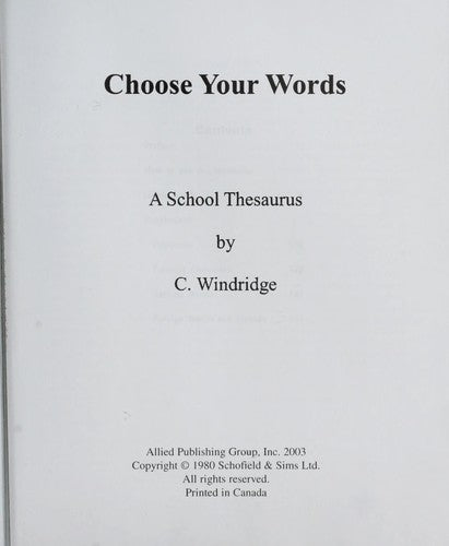 Choose Your Words