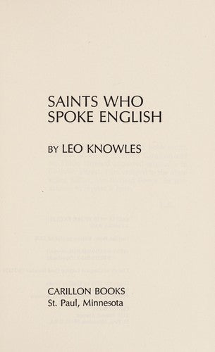 Saints Who Spoke English