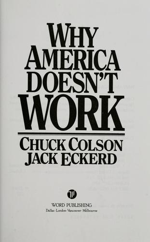 Why America Doesn't Work (without dust jacket)